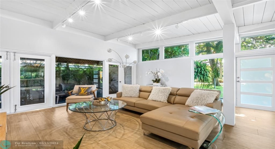 Picture Windows, Vaulted Wood Beam Ceilings