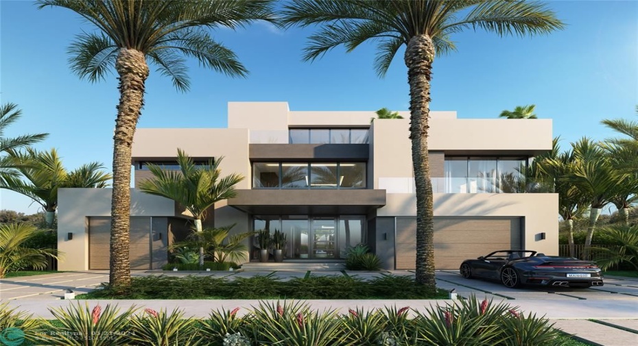 Rendering of front of the house. Elevation faces west.