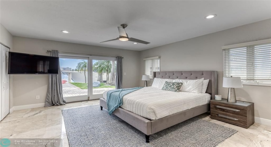 BEDROOM #5 (Downstairs) exits to Pool King Size Bed Jack n Jill Bathroom Smart TV