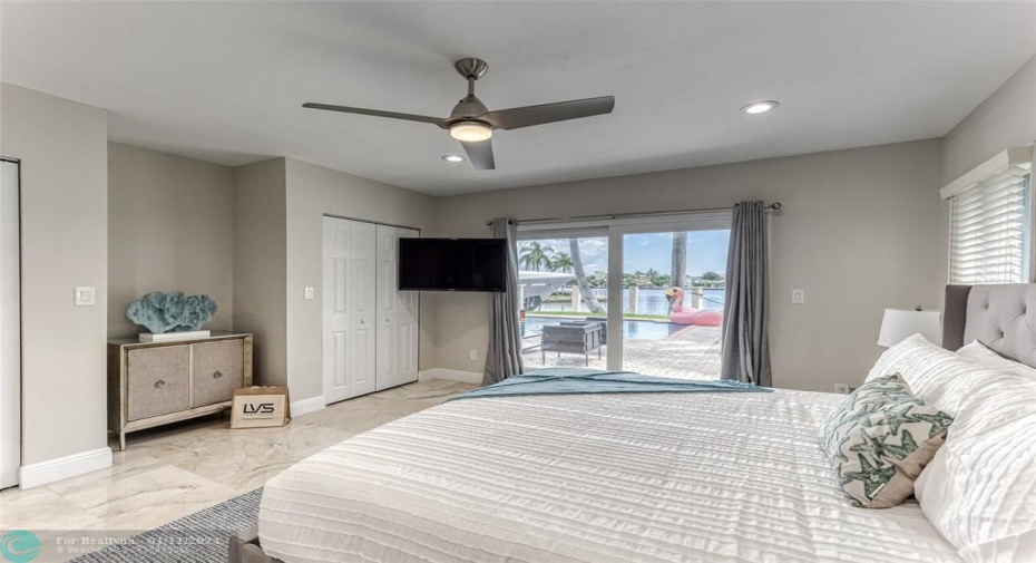 BEDROOM #5 (Downstairs) exits to Pool King Size Bed Jack n Jill Bathroom Smart TV
