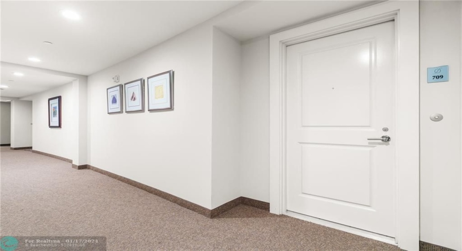 Hallway to unit