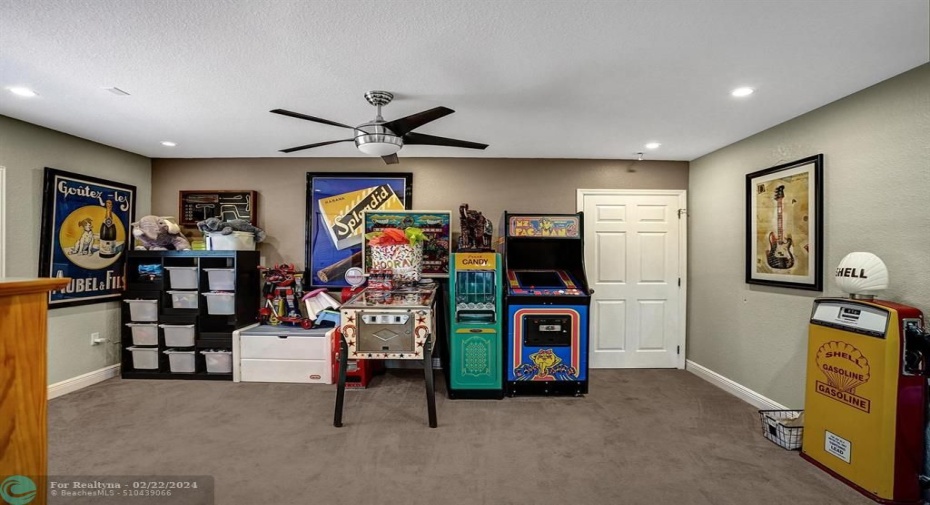 The door leads out to the oversized two car garage.