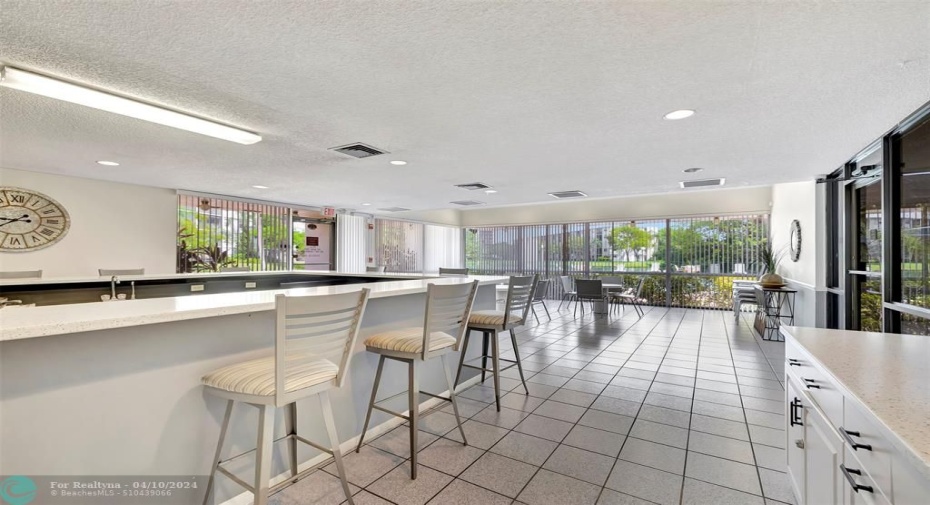 Clubhouse has a Community Dining Area, Bar & Kitchen as well as Separate Meetings Rooms that can be Reserved for Your Private Gatherings & Functions! YES, Even the Community Kitchen is Poolside and comes Complete with Water Views!