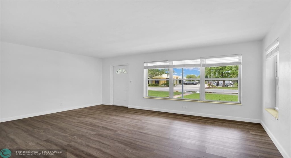 Looking out the front window and entry