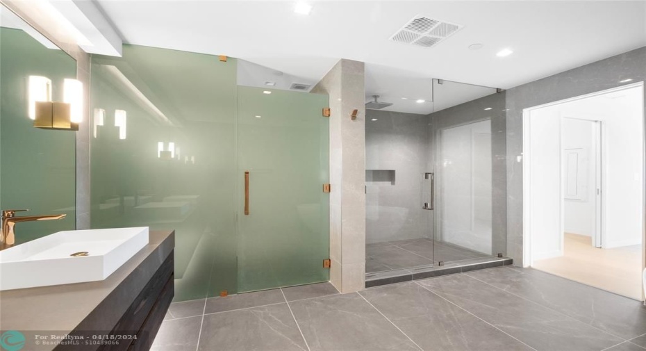 Frosted Glass Enclosed Water Closet