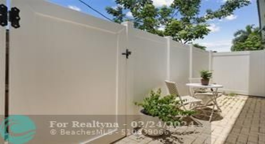Private paver patio