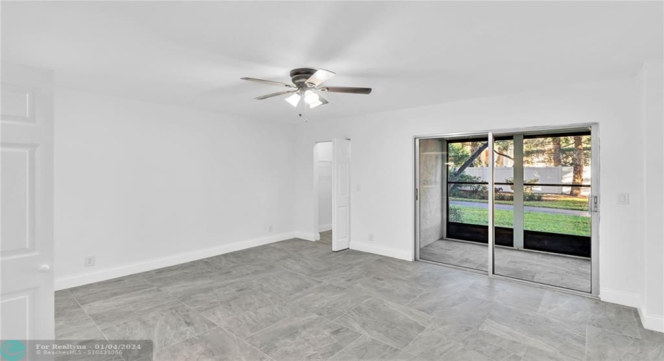 Master bedroom with acess to the porch