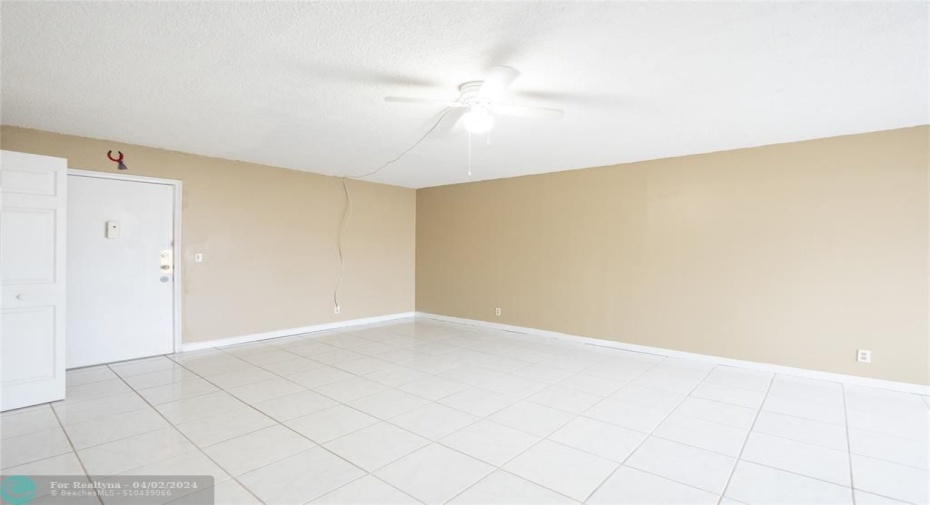 front door and living room