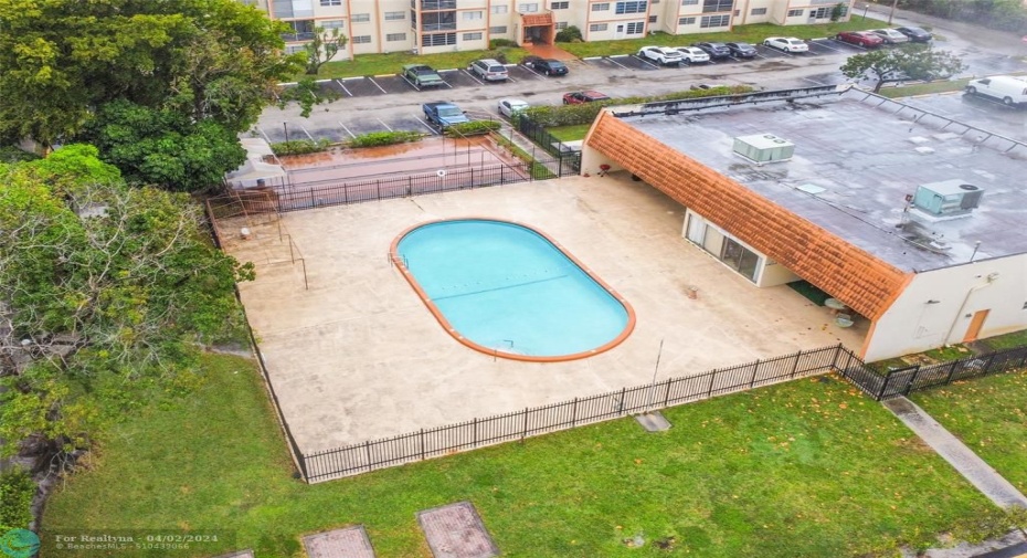 club house and pool