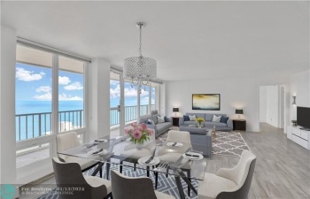 Virtually staged living room.