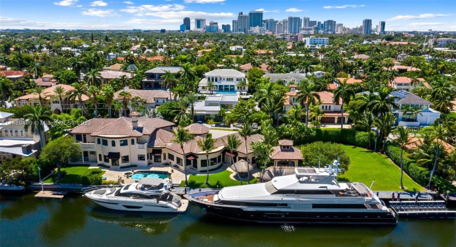 Beautiful sprawling resort style home in the Las Olas Isles now available for lease!  This 7 Bedroom home sits on 3/4 of an acre.  Home includes amazing outdoor spaces, such as koi ponds with waterfall feature, tiki huts, gazebo with summer kitchen, large yard/green space, heated pool with hot tub plus so much more!