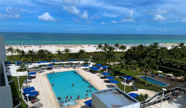 Ocean and pool views from balcony