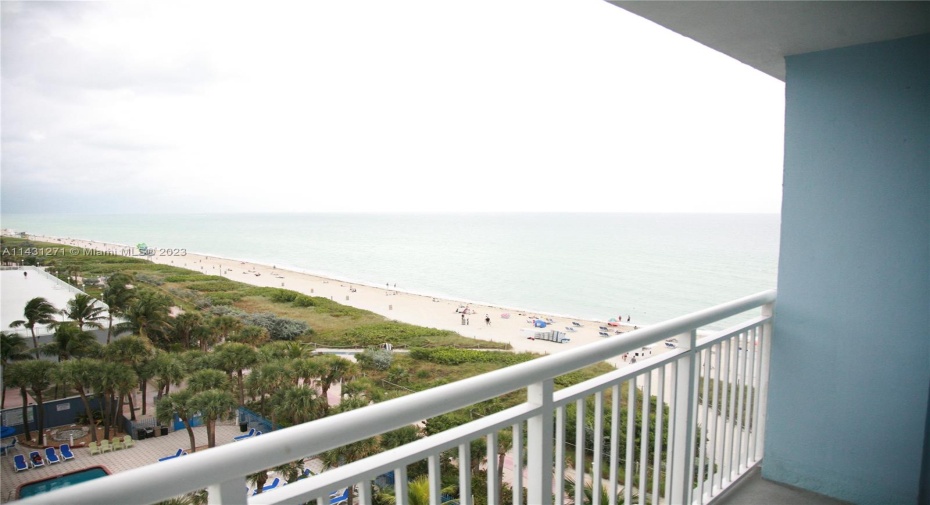 Balcony view faces to the to north side of the beach