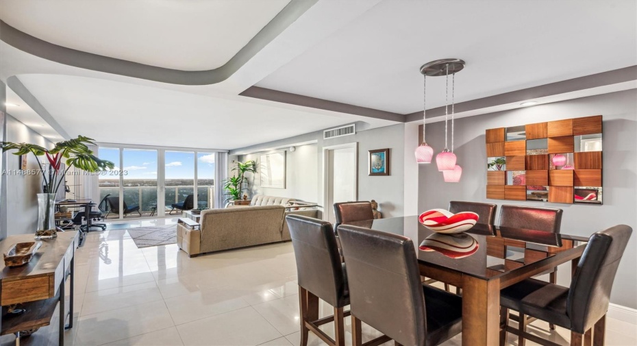 Entrance Views into Dining and Living Rooms
