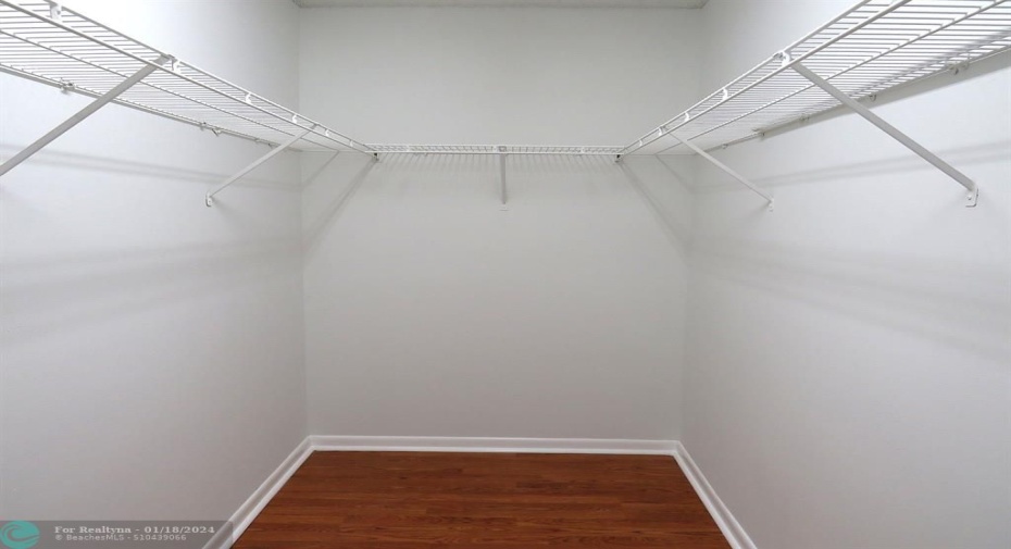 Spacious walk in closet