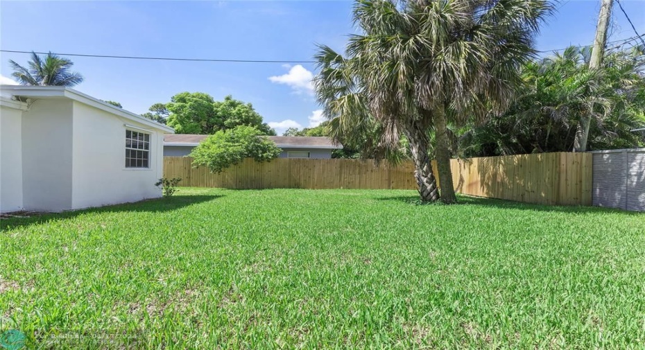 Rear home backyard