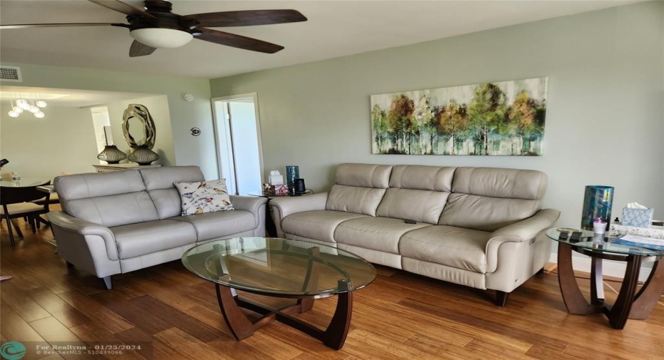 Ample living, new bamboo flooring on social areas and bedrooms