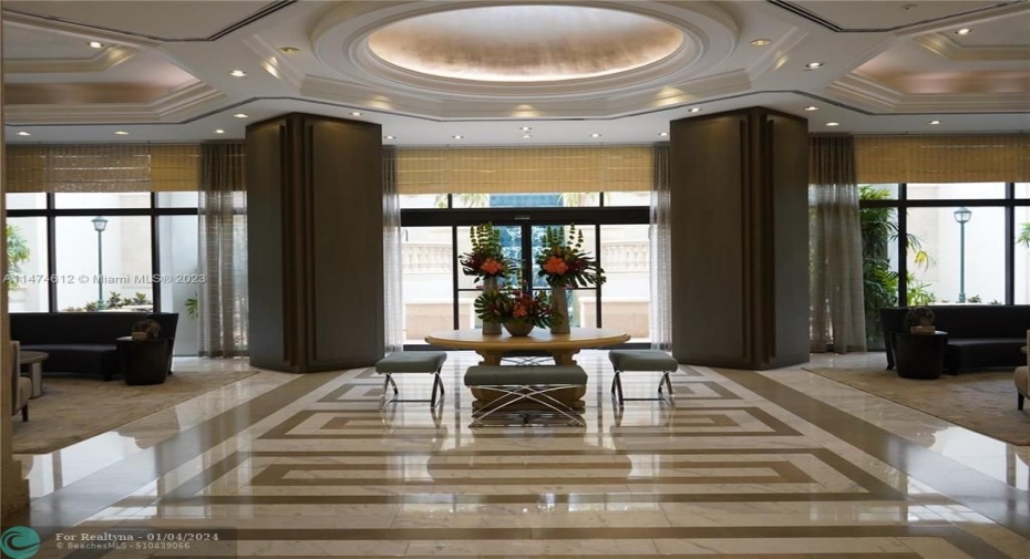 Gorgeous designer lobby in this wonderful building