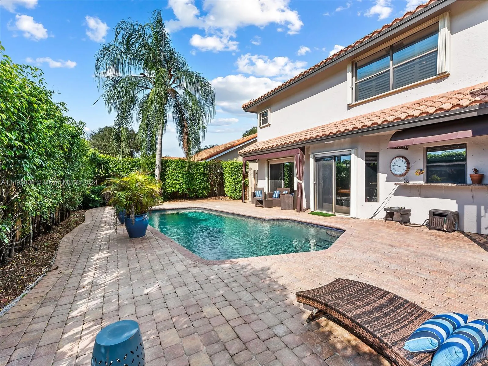 Solar panel heated saltwater pool
