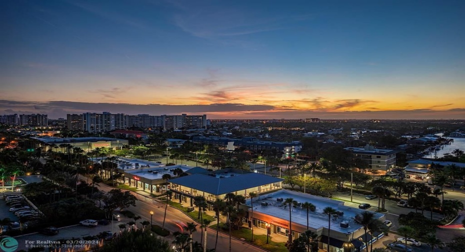 Sunset from Floor to Ceiling Windows