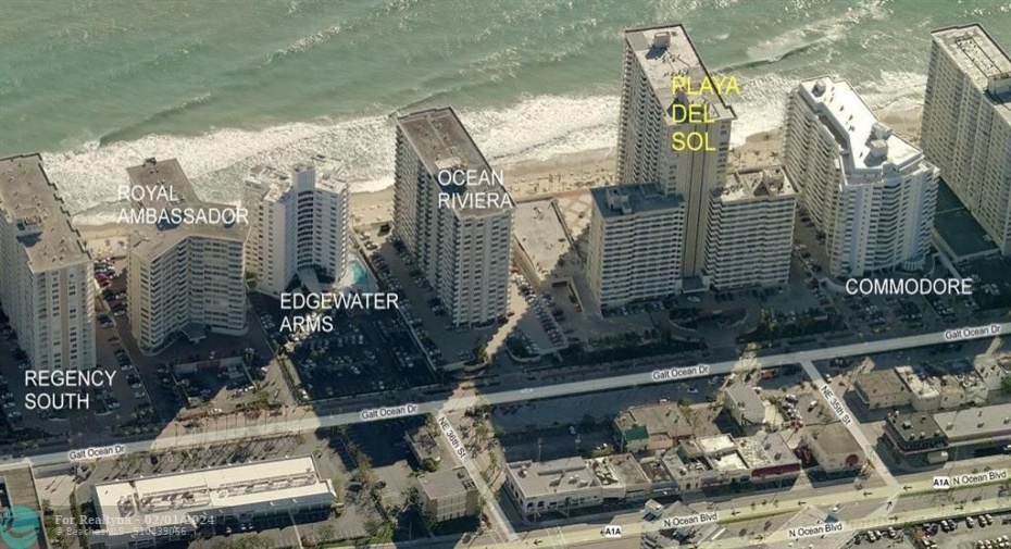 Playa Del Sol is located directly on the Fort Lauderdale Beach sand.