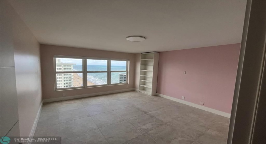 One of the bedrooms. The ocean can easily be seen from inside the bedroom.