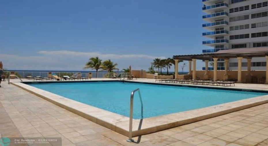 The heated pool.