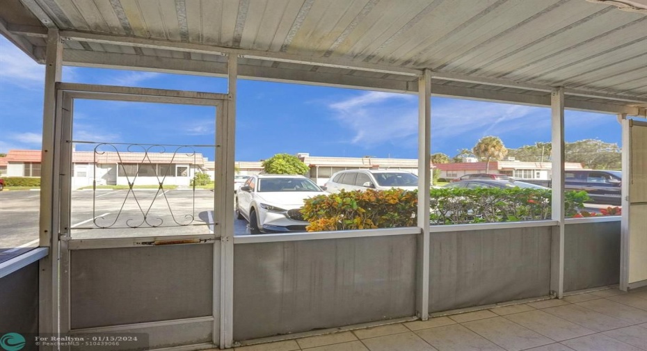Parking located directly outside screened porch.