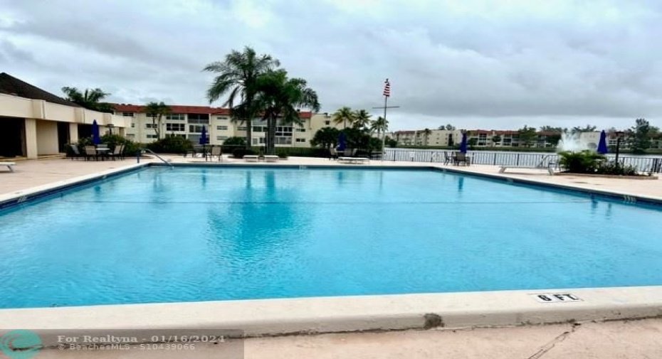 community pool by clubhouse