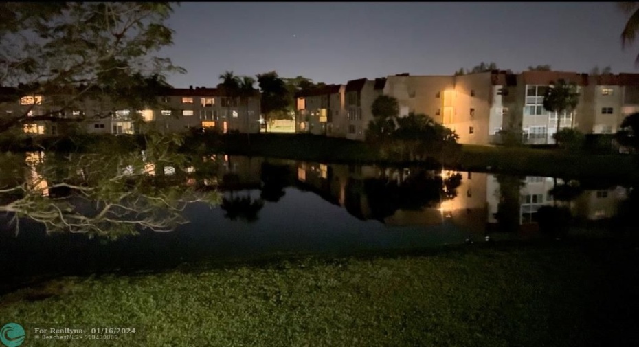 night time view of lake