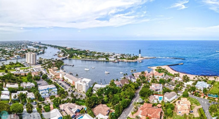 Aerial view of our neighbourhood, including the famous Hillsboro Inlet Lighthouse