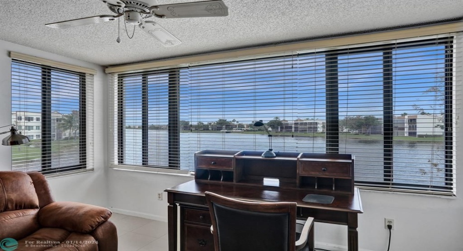 Water view from dining/living area