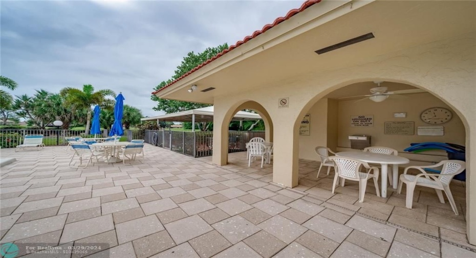 POOLSIDE COMMUNITY ENTERTAINMENT AREA WITH GAS BARBECUE AVAILABLE
