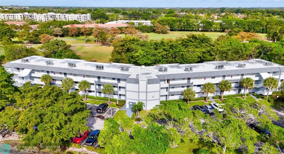 Aerial View of the Building & Golf Course View