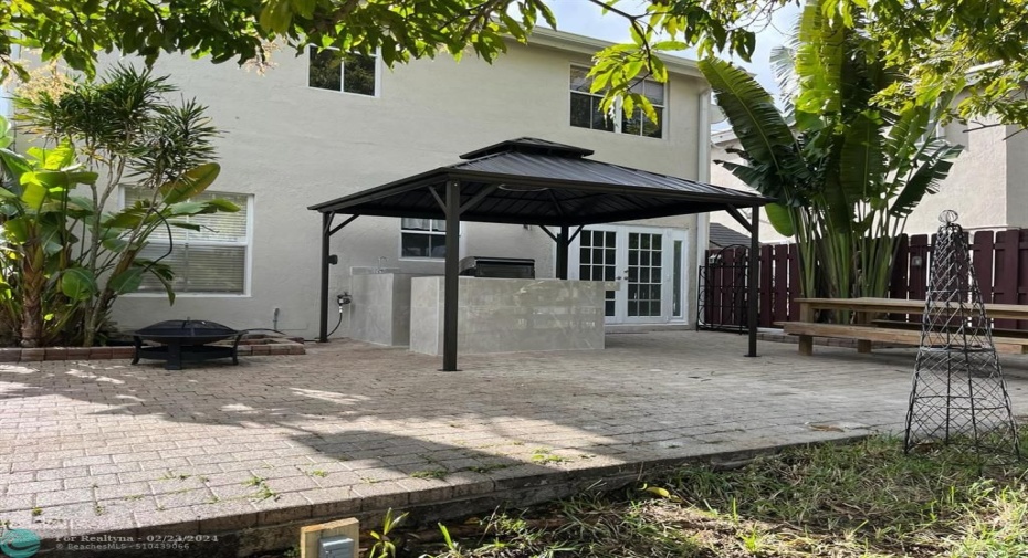 Gazebo in the back of the house
