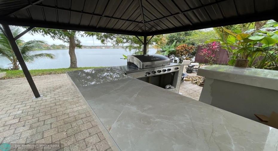 Gazebo with Grill and back yard kitchen