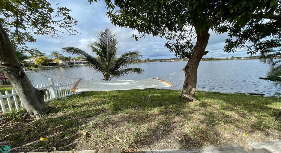 Back yard opens up to a huge lake