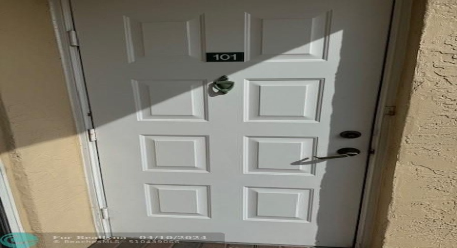 Front door of the unit