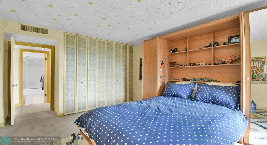 2nd Bedroom with Murphy Bed Open. Included in Sale.