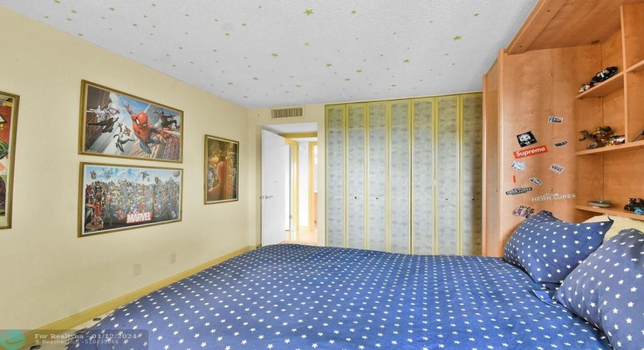 2nd Bedroom with Murphy Bed Open. Included with Sale