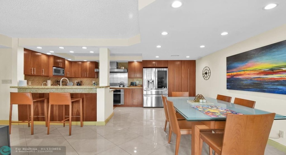 Looking from Living Room into Dining Area and Kitchen