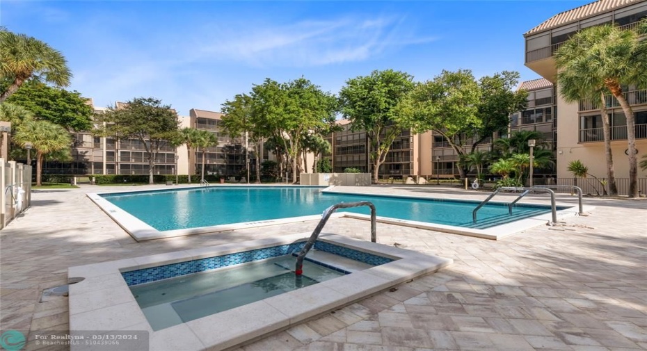 unit overlooks the pool