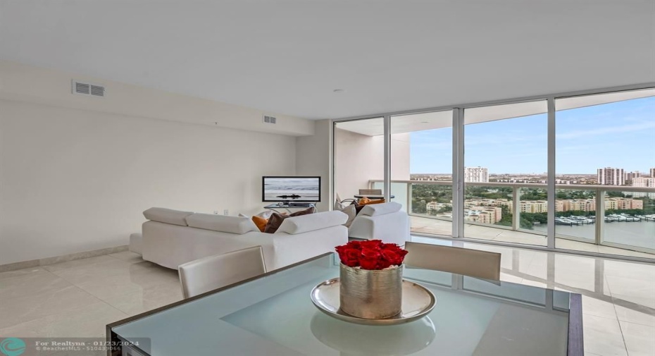 Living dining and balcony view