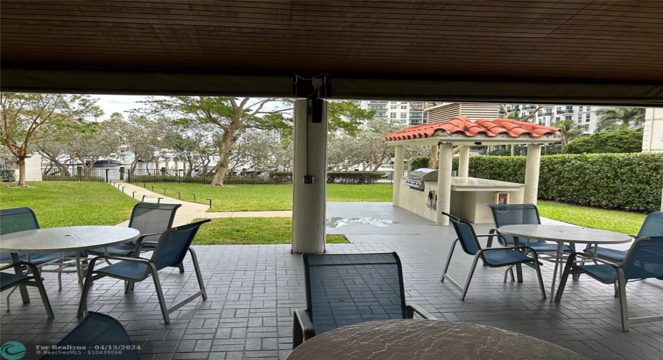 Covered, lighted BBQ Area overlooking the marina