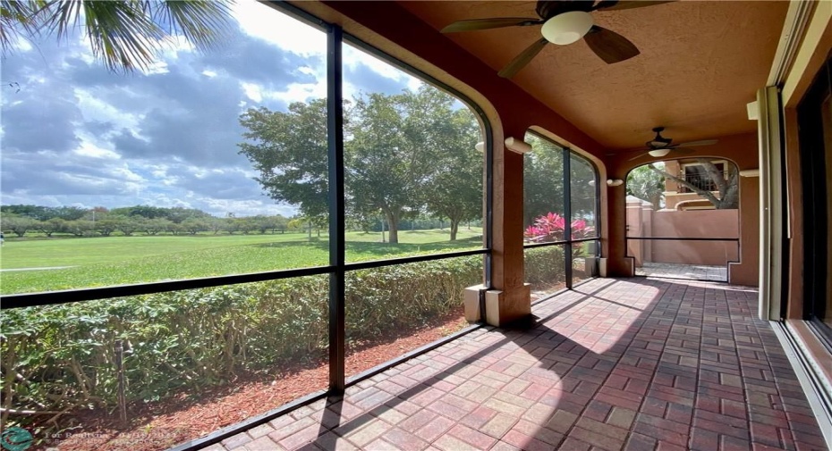 The patio area faces East: Sunny in the morning and shaded in the afternoon.