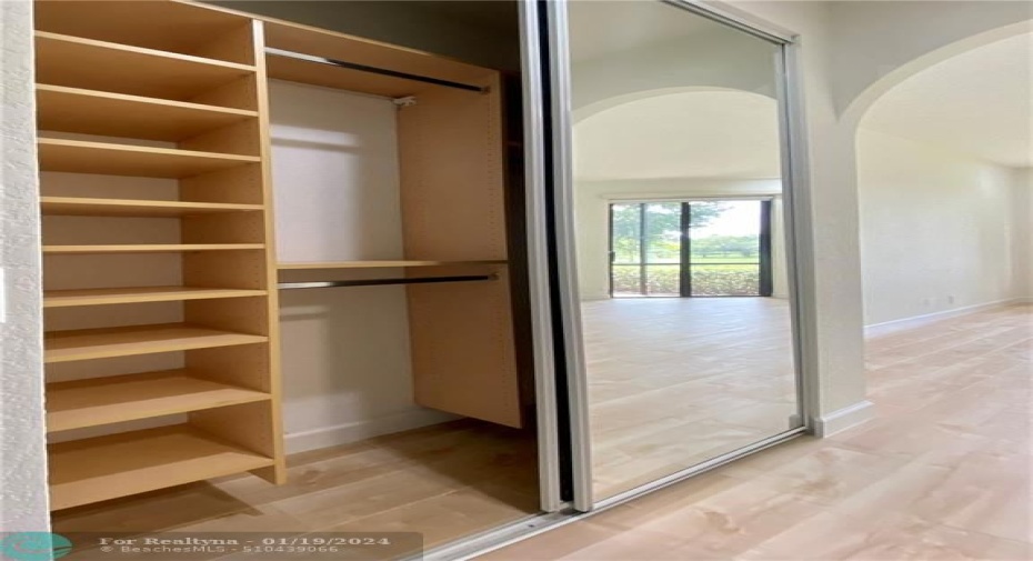 Primary bedroom wall closet