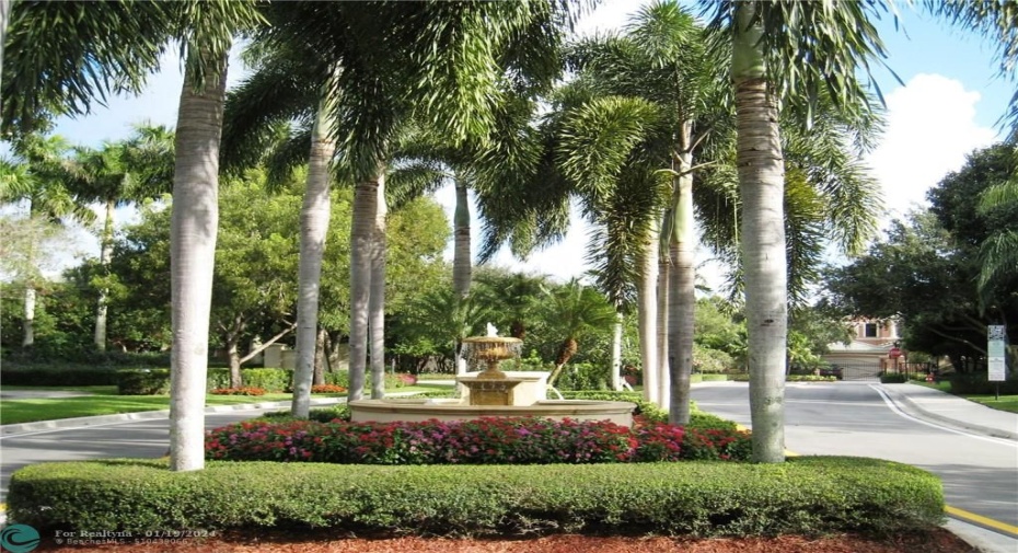 Welcoming entrance to the gated community