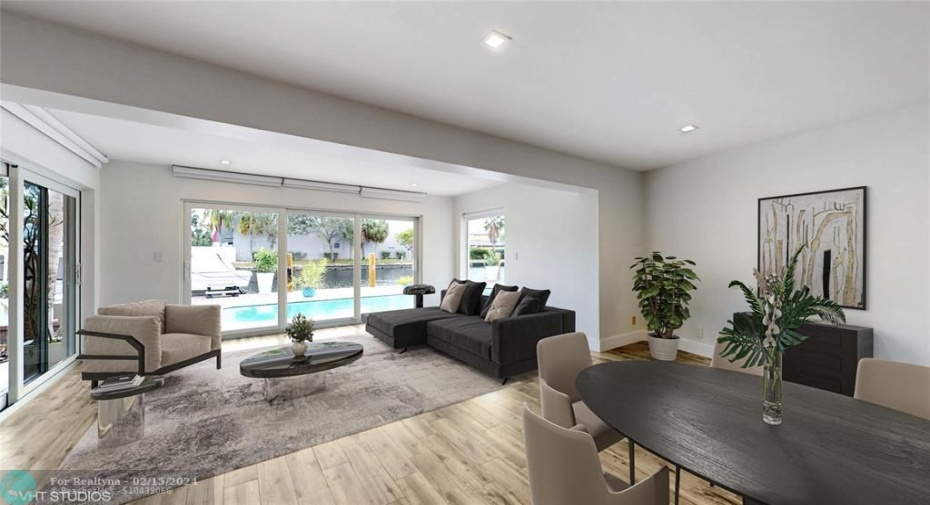 Living room to sunroom