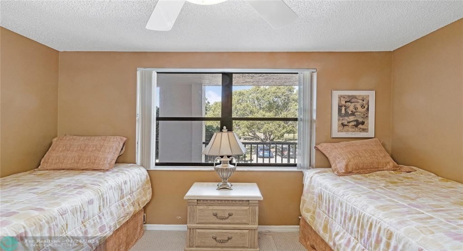 Roomy guest bedroom.