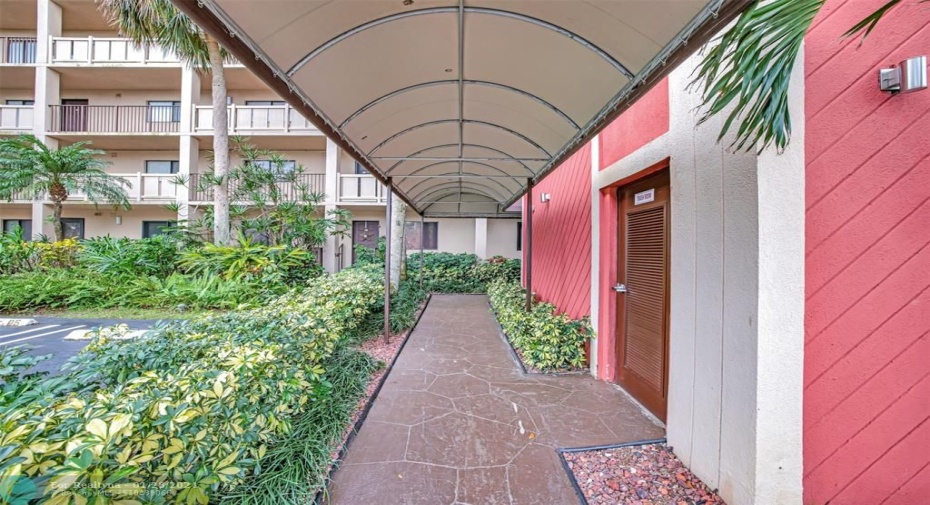 Covered Entrance to Buildng/Elevators